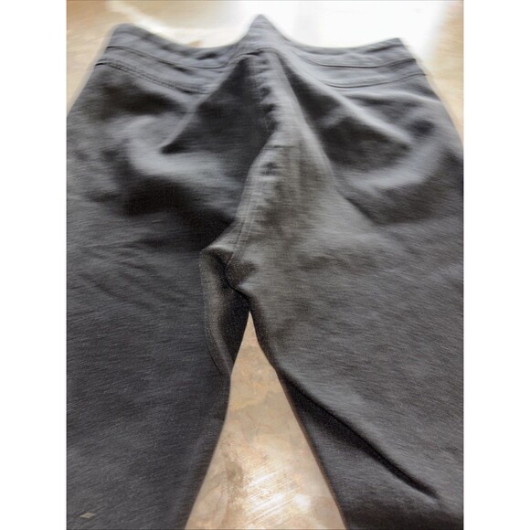 Zara Trouser Pants Womens Medium Black Canvas Stretch High Rise Straight Leg - Picture 10 of 10